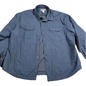 Duluth Trading Heavyweight Canvas Jacket Mens 3XL Fleece Lined Work Shirt Snap